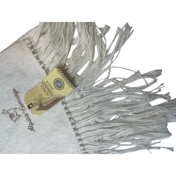 ALPACA CAMARGO PERUVIAN SCARF WINTER 100%ALPACA IVORY COZY SOFT SOPHISTICATED - Picture 7 of 11